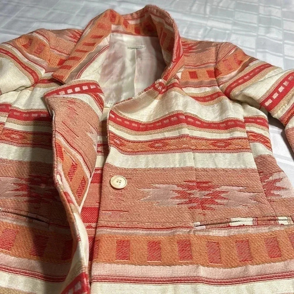 Made in Italy, (+) people.Blazer women medium.Linen,cotton,embroidered,Aztec,EC - Picture 13 of 16